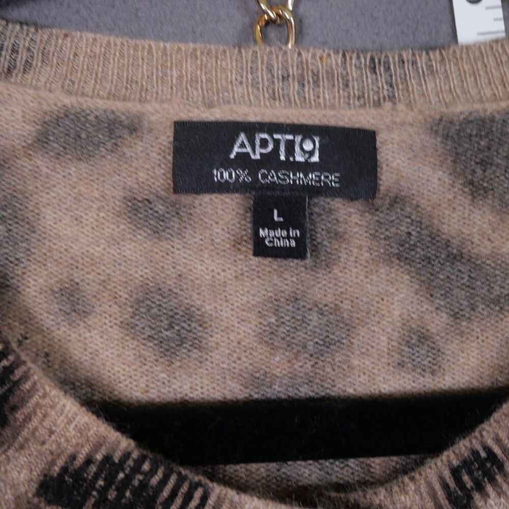 Apt 9 Leopard Print Cashmere Sweater Soft Layering Capsule Wardrobe Trendy - Picture 5 of 8
